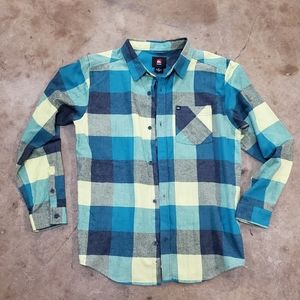 Quicksilver Teal Plaid Flannel